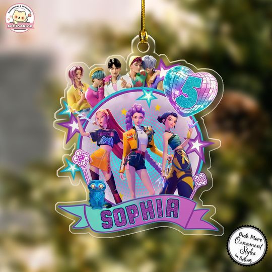 Discover Personalized Name KPOP Ornament, KPOP Christmas Keepsake, Huntrix Ornament