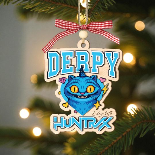 Discover Derpy Blue Tiger Ornament, Movie-Inspired Character Design with Custom Name