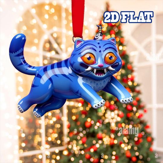 Derpy Blue Tiger 2D Acrylic Ornament, Derpy Tiger Ornament, K-Pop Huntrix Demon Hunter