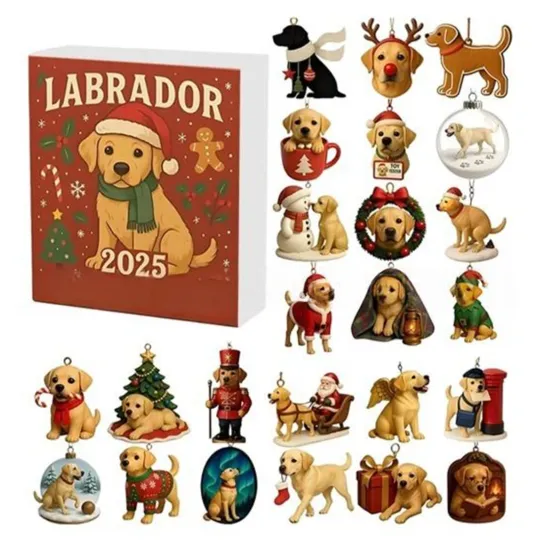 Discover Labrador 2025 Advent Calendars 2D Acrylic Dog Ornament Pendant