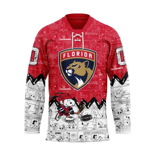 Personalized Florida Panthers Special Peanuts Lace Hockey Shirt