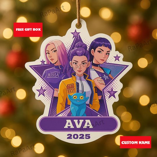 Discover K-Pop Demon Hunters Personalized Christmas Ornament