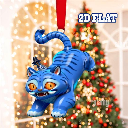 Derpy Blue Tiger 2D Acrylic Ornament, Derpy Tiger Ornament, K-Pop Huntrix Demon Hunter
