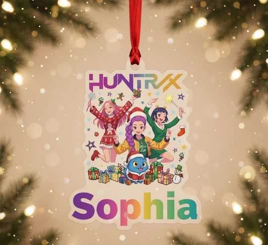 Discover Personalized Huntrix Christmas Acrylic Ornament, Custom Name Kpop Demon Hunter