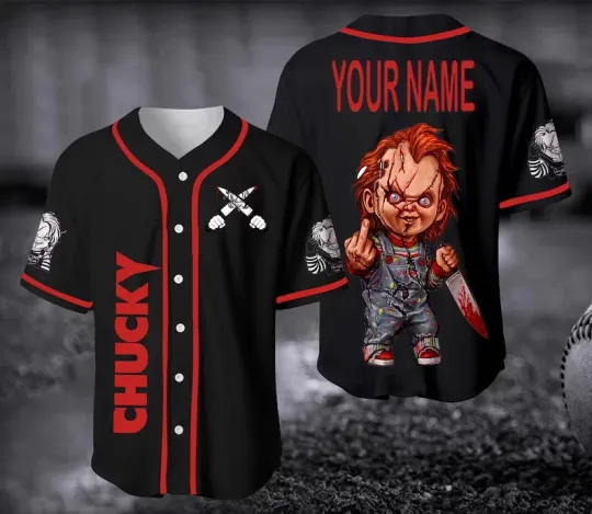 Discover Personalized Chucky Horror Killer Baseball Jersey