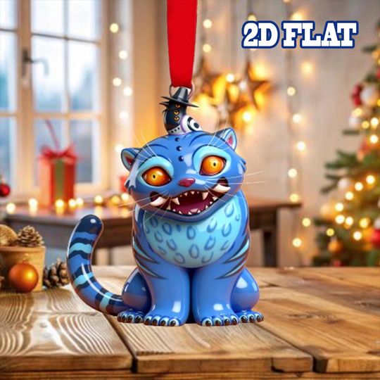 Derpy Blue Tiger 2D Acrylic Ornament, Derpy Tiger Ornament, K-Pop Huntrix Demon Hunter