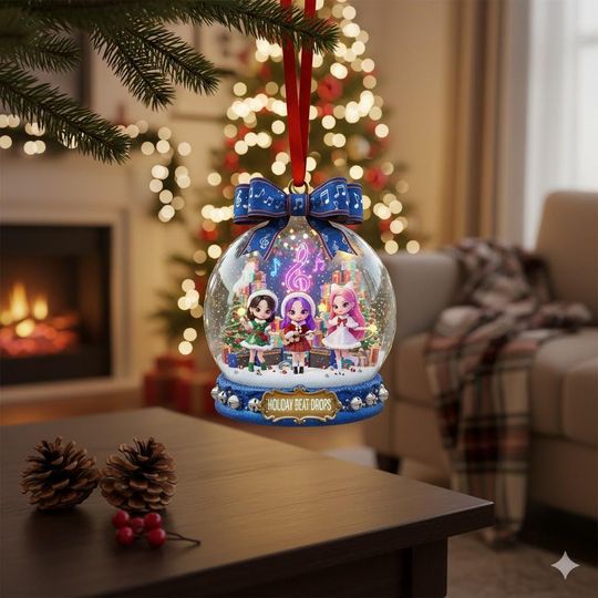 Discover Demon Kpop Hunters Ornament, Personalized Huntrix Christmas Acrylic Ornament