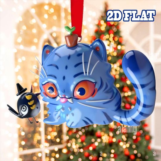 Derpy Blue Tiger 2D Acrylic Ornament, Derpy Tiger Ornament, K-Pop Huntrix Demon Hunter