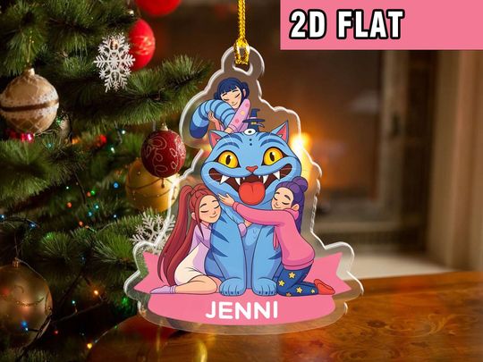 Discover Personalized Name KPOP Glass Ornament, Custom Huntrix Christmas Keepsake