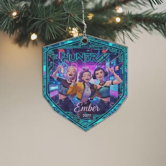 Discover Personalized Kpop Demon Hunters Ornament, Huntrix Christmas Ornament