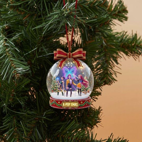Discover Personalized Demon Kpop Hunters Ornament, Huntrix Christmas Acrylic Ornament