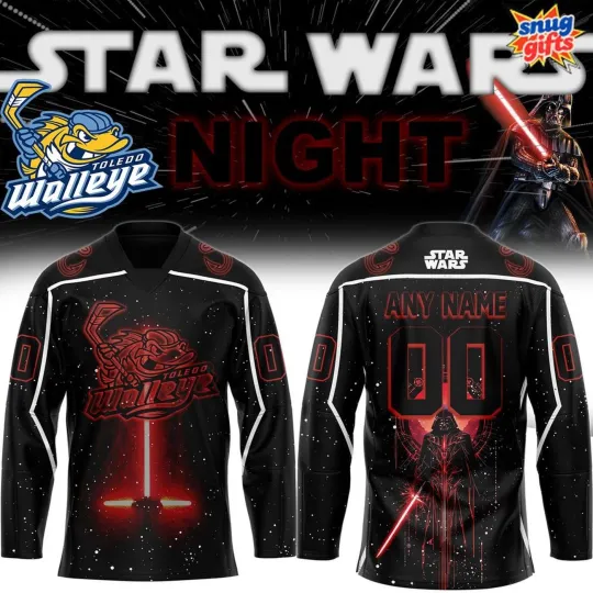 Discover Personalize Toledo Walleye Star Wars Night 2025 Hockey Shirt Men's Fan Gear Gift