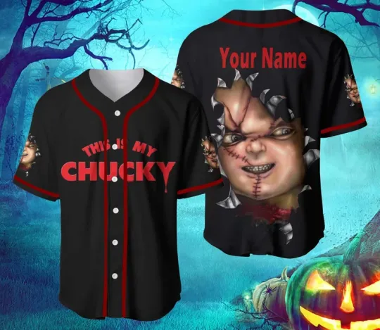 Discover Personalized Horror Doll Child's Play This Is My Chucky Baseball Jersey Shirt