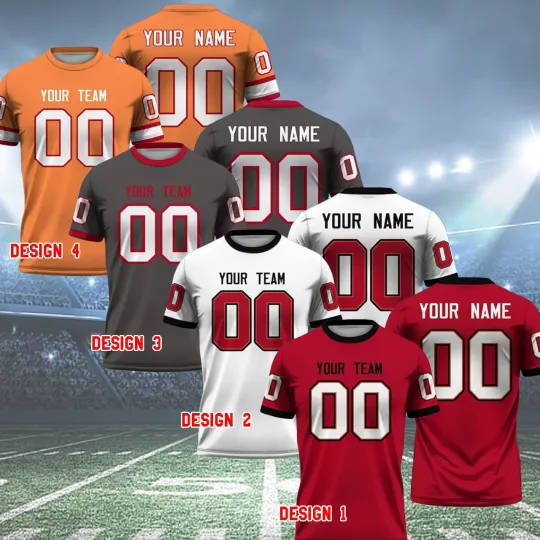 Discover Personalized Tampa Name & Number AOP Football Gift 3D Printed T-shirt