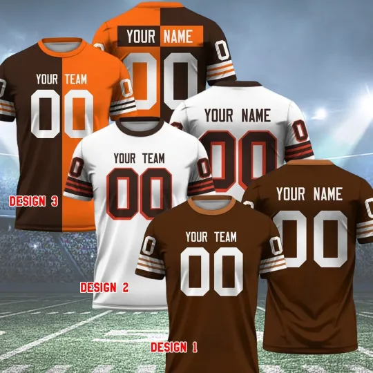 Discover Personalized Cleveland Name & Number AOP Football Gift 3D Printed