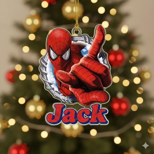 Personalized Spiderman Ornament, Marvel Avengers Ornament, Ornament 2025 for Boys