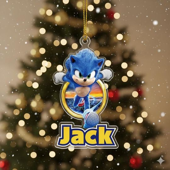 Discover Personalized Sonic Hologram Ornament/Sonic Hedgehog Character Acrylic Ornament/Customized Sonic Ornament/Sonic Christmas Ornament OLIN445