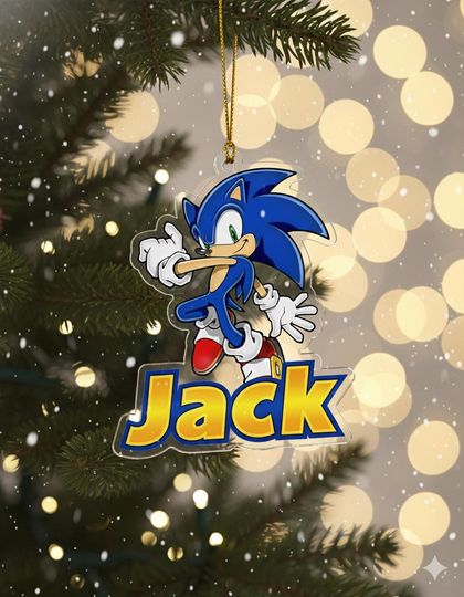 Discover Personalized Sonic Hologram Ornament/Sonic Hedgehog Character Acrylic Ornament/Customized Sonic Ornament/Sonic Christmas Ornament OLIN444