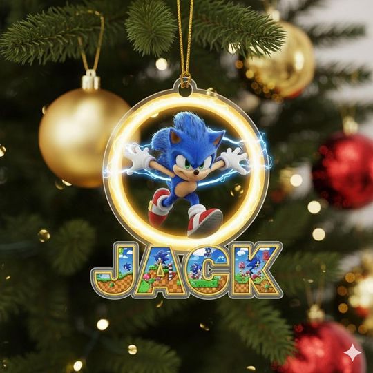 Discover Personalized Sonic Hologram Ornament/Sonic Hedgehog Character Acrylic Ornament/Customized Sonic Ornament/Sonic Christmas Ornament OLIN440