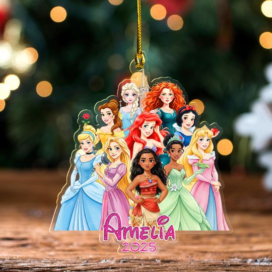 Discover Disney Princesses Christmas Ornament/Disney Princess Christmas Ornament/Disney Christmas Ornament/Personalized Christmas Ornament  OHY340