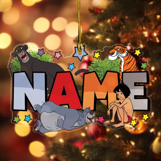 Discover Custom Name Jungle Book Ornament/Personalized Disney Mowgli Baloo Louie Kaa/Jungle Book Christmas Ornament/Jungle Book Gifts OGXO21-mk22