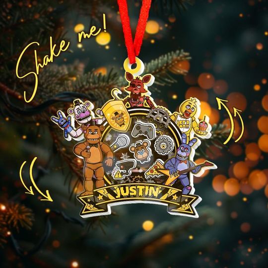 Five Nights At Freddys Ornament Shaker, Five Nights Christmas 2025 Ornament