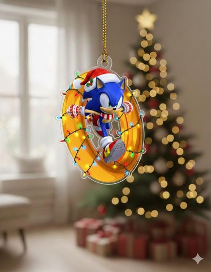 Discover Personalized Sonic Hologram Ornament/Sonic Hedgehog Character Acrylic Ornament/Customized Sonic Ornament/Sonic Christmas Ornament OLIN451