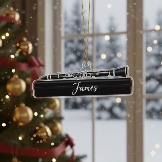 Discover Personalized Clarinet Ornament/Custom Name Clarinet Christmas Ornament 2025/Music Ornament for Christmas Tree/Gifts for Clarinetists OLIN422