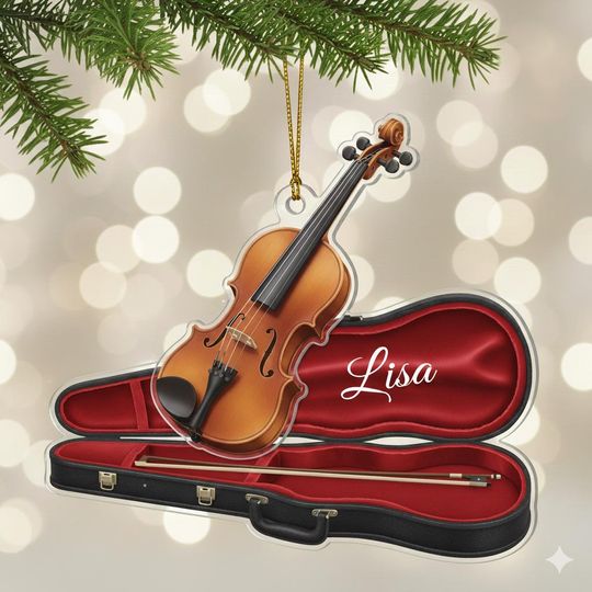 Discover Personalized Musical Instruments Ornament/Violin Ornament Custom Names Violin Ornaments Christmas,Violin Gift,Violin Xmas Ornament OLIN425