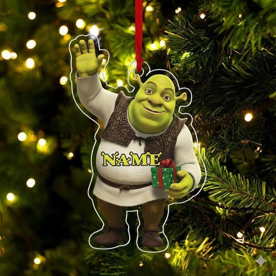Shrek Christmas Cutout Acrylic Ornament, Shrek Hologram Ornament Christmas 2025 Shrek Ornament