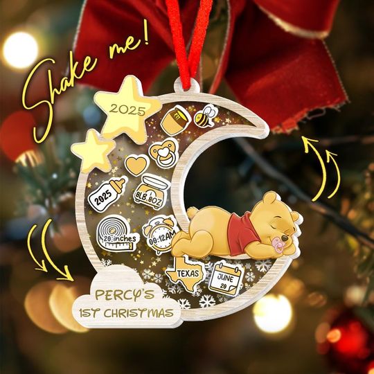 Discover Custom Winnie the Pooh First Christmas Ornament/Pooh Ornament/Winnie The Pooh Ornament/Pooh Baby Ornament/Christmas Pooh Ornament OHXA01