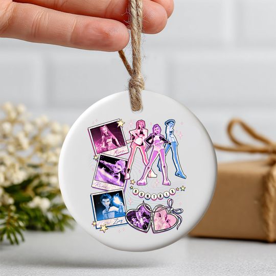 Discover Huntrix KPOP Demon Hunters Ornament, Custom Ceramic Ornament, Decoration Gift for Fan, Printed 2 Sides