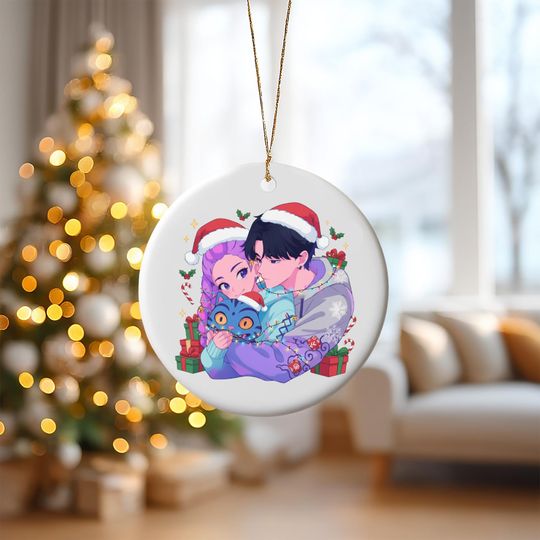 Discover Personalized KPOP Demon Hunter Ornament, Ceramic Ornament Holiday Keepsake, Unique Gift for Fans, Printed 2 Sides