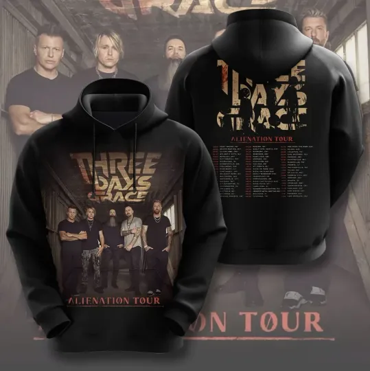 Discover Three Days Grace Alienation Tour 2026 3D Hoodie