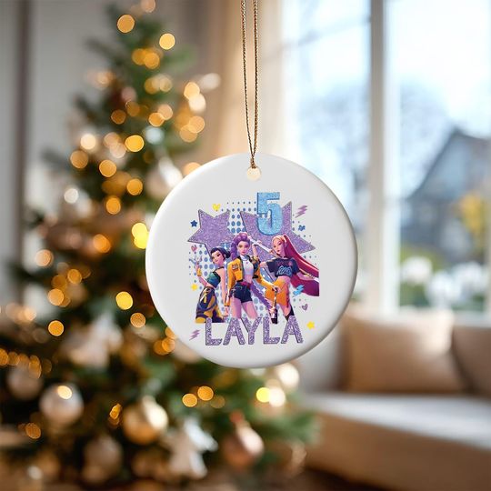 Personalized Name Huntrix Ornament, KPOP Christmas Keepsake, Huntrix Ornament, Mira Rumi Zoey Ornament, Printed 2 Sides