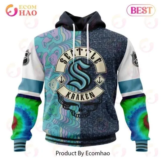 Seattle Kraken Ice Hockey Grateful Dead All Over Print 3D Hoodie