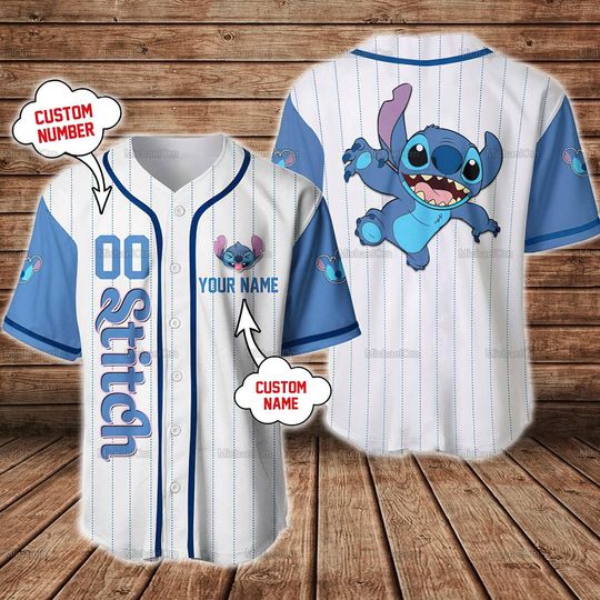 Discover Disney Stitch Baseball Jersey, Custom Stitch Jersey Shirt, Love Stitch Shirt, Disney Baseball Shirt, Stitch Disney Tee