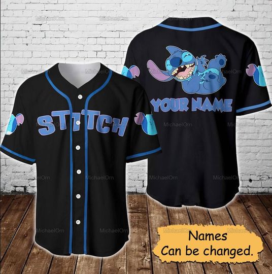 Discover Stitch Baseball Shirt, Disney Stitch Baseball Jersey, Stitch Shirt, Lilo And Stitch Jersey Shirt, Custom Disney Shirts, Baseball Fans Jersey
