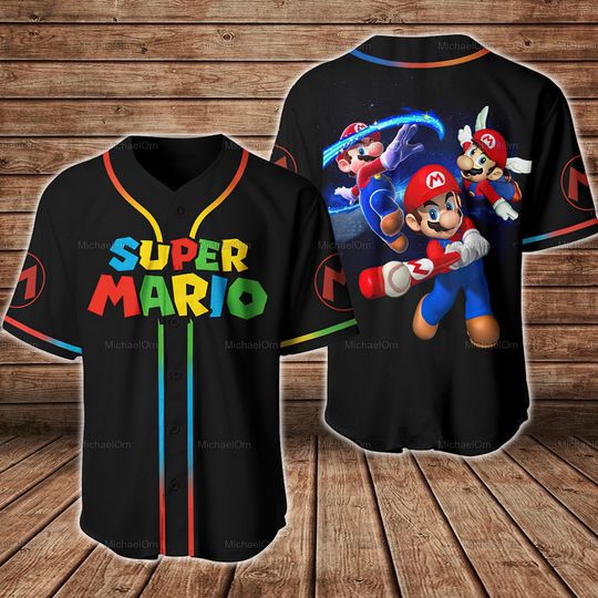 Discover Super Mario Baseball Shirt, Mario Jersey Shirts, Mario Shirt, Game Day Shirts, Super Mario Gifts, Shirt For Men