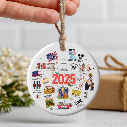 Discover 2025 Year In Review Ornament, Year in Review Custom Christmas Decoration, Personalized Name Gift for Friends, Printed 2 Sides