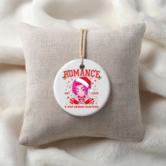 Discover Personalized KPOP Demon Hunters Ornament , Romance Demon Hunter Ceramic Ornament, Huntrix Ornament, Mira Rumi Zoey Ornament, Gift For Her