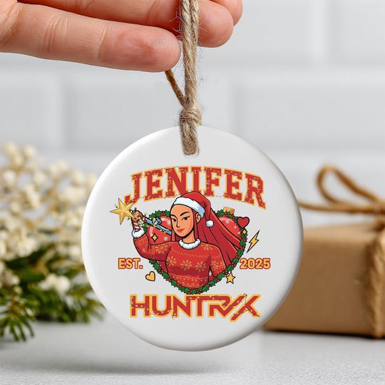 KPOP Demon Hunter Ceramic Ornament, Custom Holiday Ceramic Decoration, , Unique Seasonal Gift, 2 Sides