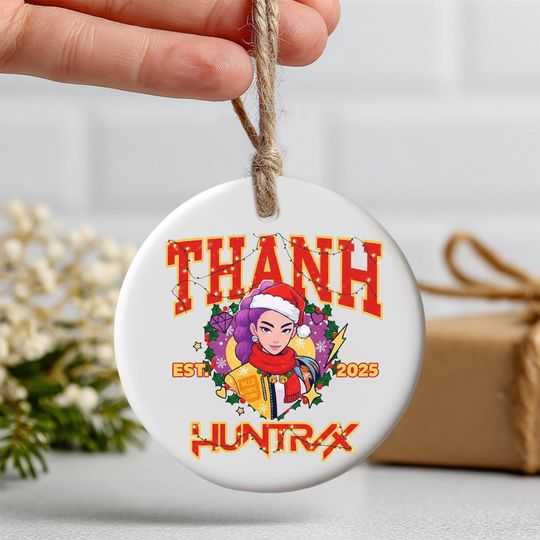 Custom Huntrix Demon Hunter Ornament, KPOP Christmas Keepsake, Huntrix Ornament, Mira Rumi Zoey Ornament, Printed 2 Sides