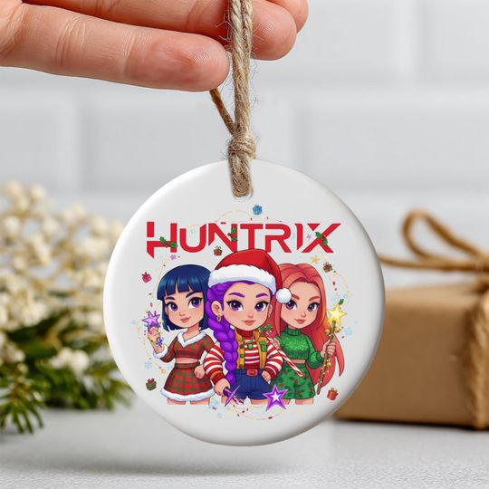Personalized Name KPOP Ornament, KPOP Christmas Keepsake, Huntrix Ornament, Mira Rumi Zoey Ornament, 2 Sides