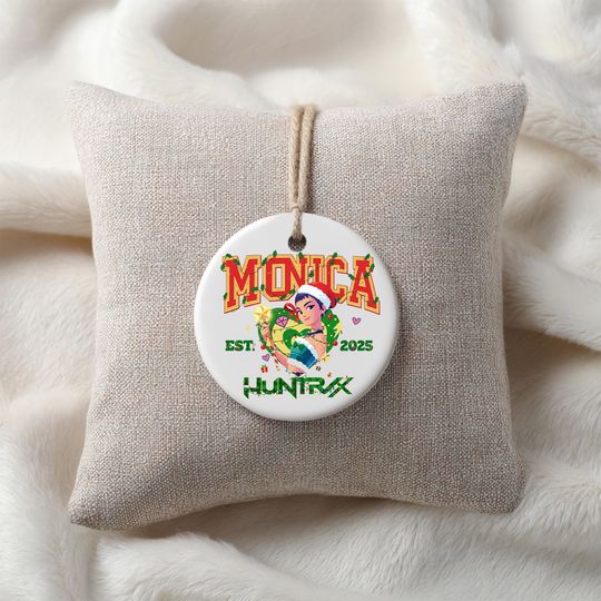 Discover Personalized Name Ceramic Ornament, Custom Holiday Ceramic Decoration, Festive Xmas Tree Ornament, Unique Seasonal Gift, 2 Sides