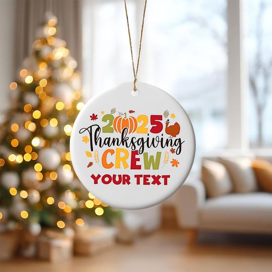 Discover Personalized Thanksgiving Ornament 2025  Custom Thankful Message, Family Keepsake, Perfect Thanksgiving Decoration, Printed 2 Sides