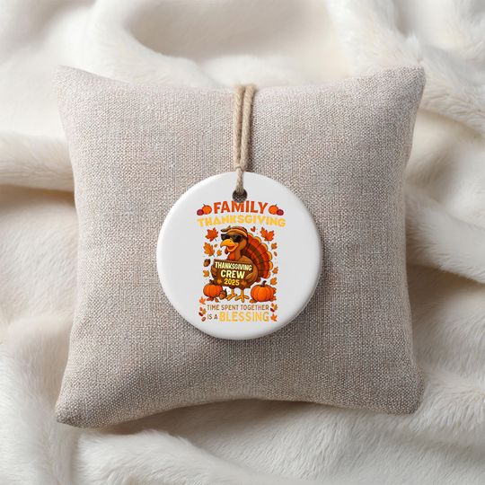 Discover Personalized Thanksgiving Ornament 2025  Thankful Turkey Family Keepsake, Unique Gift for Loved Ones, Printed 2 Sides