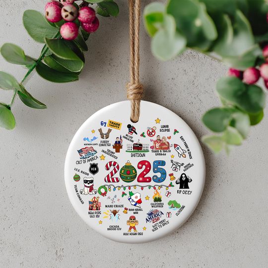 Discover 2025 Christmas Ornament, Funny Hot Topics, Trending Social Events, Commemorative Gift for Family & Friends, Printed 2 Sides