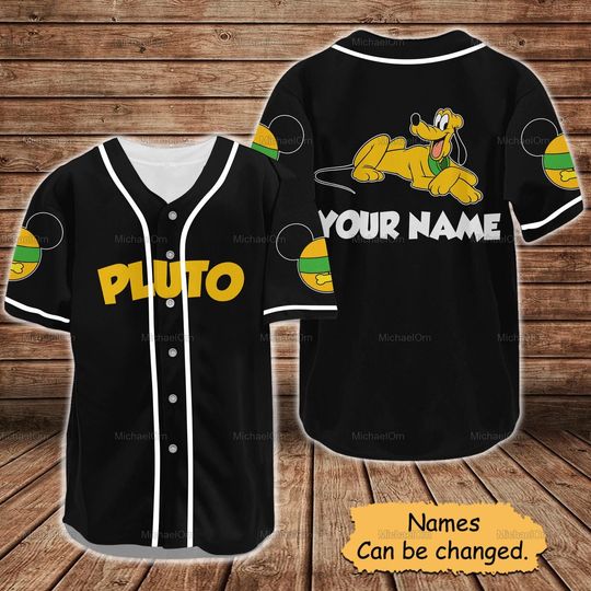Discover Pluto Custom Baseball Jersey Shirt, Disney Pluto Jersey Shirt, Disney Trip Baseball Shirt, Pluto Disney Tee, Funny Disney Shirt.