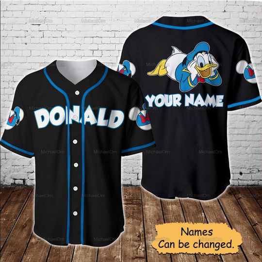 Discover Donald Duck Custom Baseball Jersey Shirt, Disney Donald Jersey Shirt, Disney Trip Baseball Shirt, Donald Disney Tee, Funny Disney Shirt.